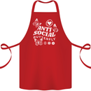 Antisocial Butterfly Funny Cotton Apron 100% Organic Red