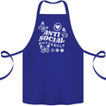 Antisocial Butterfly Funny Cotton Apron 100% Organic Royal Blue