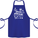 Antisocial Butterfly Funny Cotton Apron 100% Organic Royal Blue