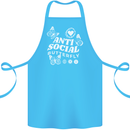 Antisocial Butterfly Funny Cotton Apron 100% Organic Turquoise