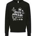 Antisocial Butterfly Funny Kids Sweatshirt Jumper Black