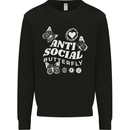 Antisocial Butterfly Funny Kids Sweatshirt Jumper Black