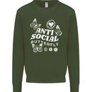 Antisocial Butterfly Funny Kids Sweatshirt Jumper Forest Green