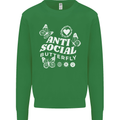 Antisocial Butterfly Funny Kids Sweatshirt Jumper Irish Green