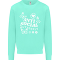 Antisocial Butterfly Funny Kids Sweatshirt Jumper Peppermint