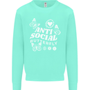 Antisocial Butterfly Funny Kids Sweatshirt Jumper Peppermint