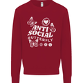 Antisocial Butterfly Funny Kids Sweatshirt Jumper Red