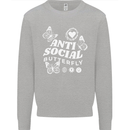 Antisocial Butterfly Funny Kids Sweatshirt Jumper Sports Grey