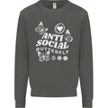 Antisocial Butterfly Funny Kids Sweatshirt Jumper Storm Grey
