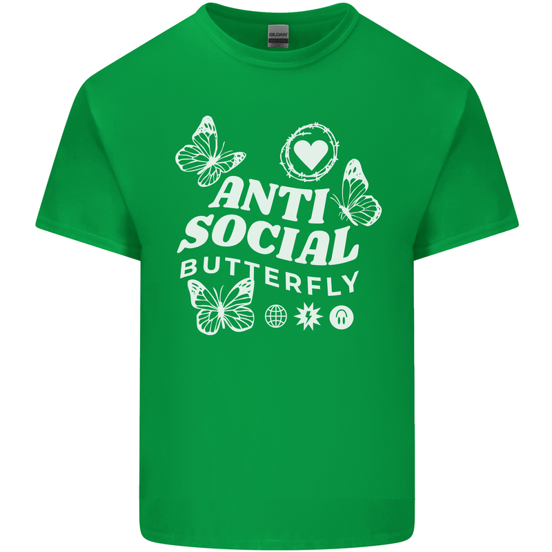 Antisocial Butterfly Funny Kids T-Shirt Childrens Irish Green