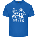 Antisocial Butterfly Funny Kids T-Shirt Childrens Royal Blue