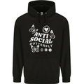Antisocial Butterfly Funny Mens 80% Cotton Hoodie Black