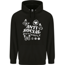 Antisocial Butterfly Funny Mens 80% Cotton Hoodie Black