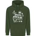 Antisocial Butterfly Funny Mens 80% Cotton Hoodie Forest Green