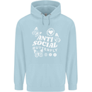 Antisocial Butterfly Funny Mens 80% Cotton Hoodie Light Blue