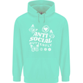 Antisocial Butterfly Funny Mens 80% Cotton Hoodie Peppermint
