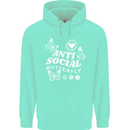 Antisocial Butterfly Funny Mens 80% Cotton Hoodie Peppermint
