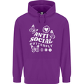 Antisocial Butterfly Funny Mens 80% Cotton Hoodie Purple