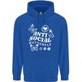 Antisocial Butterfly Funny Mens 80% Cotton Hoodie Royal Blue