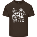 Antisocial Butterfly Funny Mens Cotton T-Shirt Tee Top Dark Chocolate