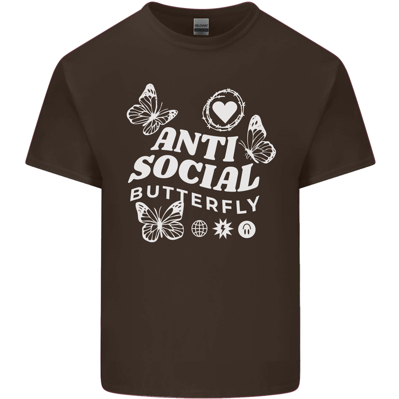 Antisocial Butterfly Funny Mens Cotton T-Shirt Tee Top Dark Chocolate