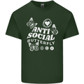 Antisocial Butterfly Funny Mens Cotton T-Shirt Tee Top Forest Green