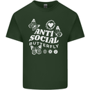 Antisocial Butterfly Funny Mens Cotton T-Shirt Tee Top Forest Green
