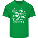 Antisocial Butterfly Funny Mens Cotton T-Shirt Tee Top Irish Green