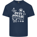 Antisocial Butterfly Funny Mens Cotton T-Shirt Tee Top Navy Blue