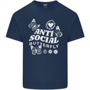 Antisocial Butterfly Funny Mens Cotton T-Shirt Tee Top Navy Blue