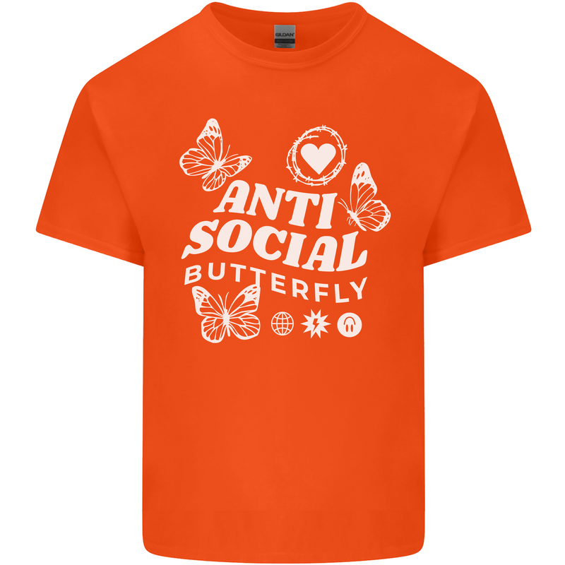 Antisocial Butterfly Funny Mens Cotton T-Shirt Tee Top Orange