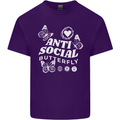 Antisocial Butterfly Funny Mens Cotton T-Shirt Tee Top Purple