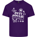 Antisocial Butterfly Funny Mens Cotton T-Shirt Tee Top Purple