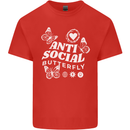 Antisocial Butterfly Funny Mens Cotton T-Shirt Tee Top Red