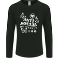 Antisocial Butterfly Funny Mens Long Sleeve T-Shirt Black