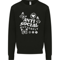 Antisocial Butterfly Funny Mens Sweatshirt Jumper Black