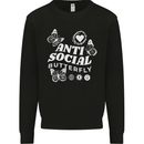 Antisocial Butterfly Funny Mens Sweatshirt Jumper Black