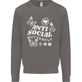 Antisocial Butterfly Funny Mens Sweatshirt Jumper Charcoal