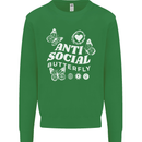 Antisocial Butterfly Funny Mens Sweatshirt Jumper Irish Green