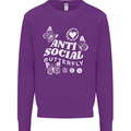 Antisocial Butterfly Funny Mens Sweatshirt Jumper Purple