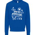 Antisocial Butterfly Funny Mens Sweatshirt Jumper Royal Blue