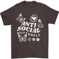 Antisocial Butterfly Funny Mens T-Shirt 100% Cotton Dark Chocolate