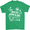Antisocial Butterfly Funny Mens T-Shirt 100% Cotton Irish Green