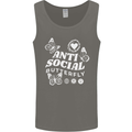 Antisocial Butterfly Funny Mens Vest Tank Top Charcoal