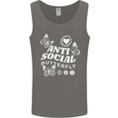 Antisocial Butterfly Funny Mens Vest Tank Top Charcoal