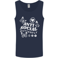 Antisocial Butterfly Funny Mens Vest Tank Top Navy Blue