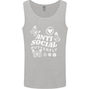 Antisocial Butterfly Funny Mens Vest Tank Top Sports Grey