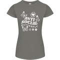 Antisocial Butterfly Funny Womens Petite Cut T-Shirt Charcoal