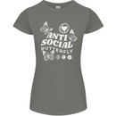 Antisocial Butterfly Funny Womens Petite Cut T-Shirt Charcoal