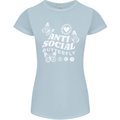 Antisocial Butterfly Funny Womens Petite Cut T-Shirt Light Blue